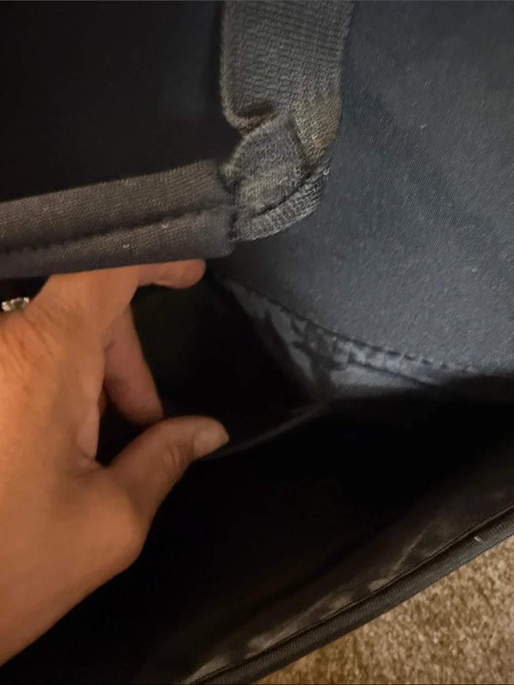 Padded Black & Navy Laptop Briefcase — Unbranded
